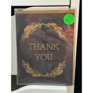 NEW Paper Source Black & Gold Thank You Card Card Set